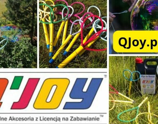 QJoy.pl – kijki do baniek i płyn do dużych baniek mydlanych (kolaż)