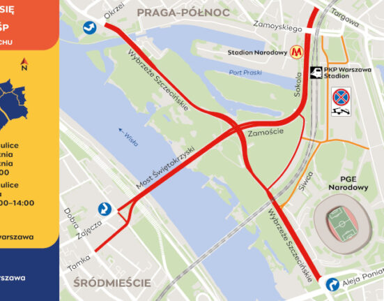 Mapa zmian w ruchu podczas biegu „Policz się z cukrzycą” w Warszawie – zamknięte ulice przy PGE Narodowym i na Pradze