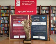 Metroteka wyróżniona nagrodą MAGNA LAUREA – pamiątkowe dyplomy, statuetka i Znak Jakości Biblioteki Publicznej na Targówku