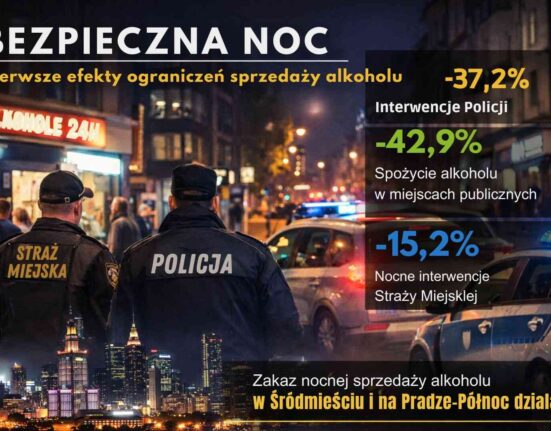 Bezpieczna noc w Warszawie – ograniczenie nocnej sprzedaży alkoholu i pierwsze efekty programu.
