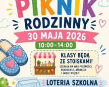 Plakat Papciowego Pikniku Rodzinnego w Szkole Podstawowej im. Papcia Chmiela na Białołęce — 30 maja 2026, godz. 10:00–14:00