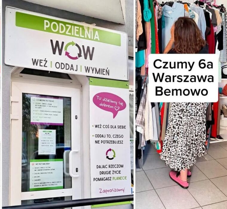 Mieszkańcy Bemowa wymieniający ubrania w Podzielni WoW. Lokalna inicjatywa promująca dawanie rzeczom drugiego życia, ekologię i budowanie sąsiedzkiej społeczności.